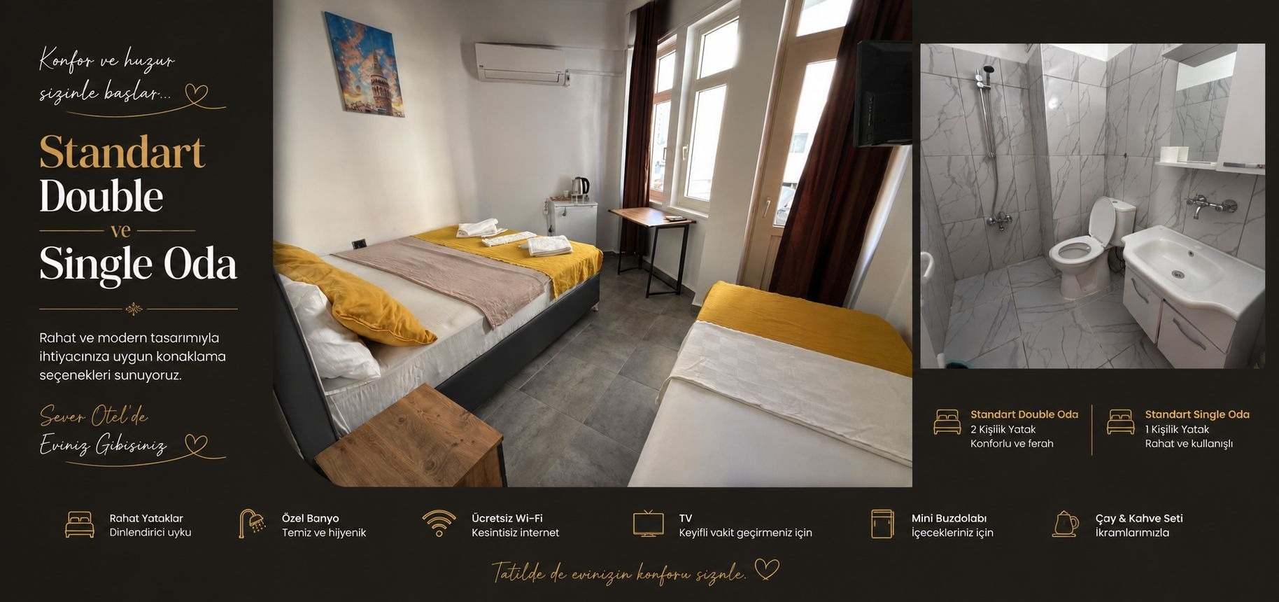 Bütün bir yılın yorgunluğunu atmak, şehrin gürültüsünden uzak, sakin,temiz, güvenli bir tatil yapmak,Dinlenirken eğlenmek, tarih ve doğa ile içiçe yaşamak istiyorsanız doğru adrestesiniz ....   Gönlünüze göre bir tatil ortamı sağlamaktadır. Denize 100 Mt.